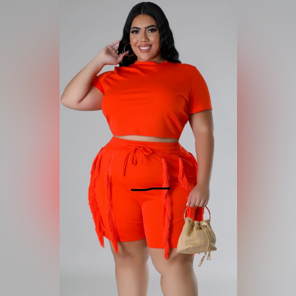 Orange 2 piece outfit